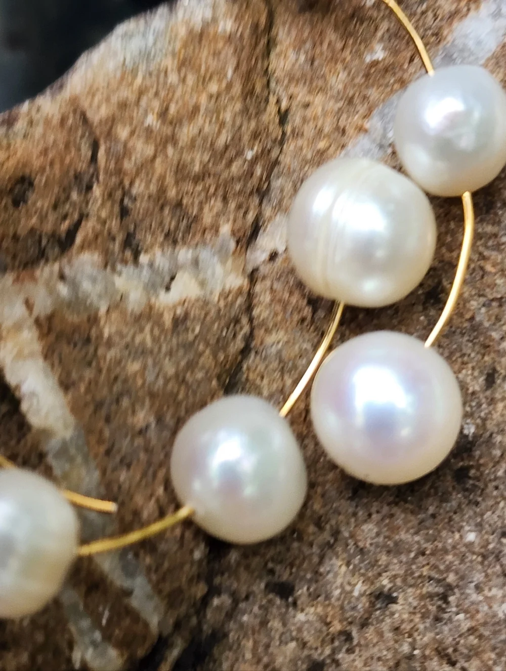 Cult Gaia Natural Irregular Shape Nubia Earring Freshwater Pearl Gold Hoop
